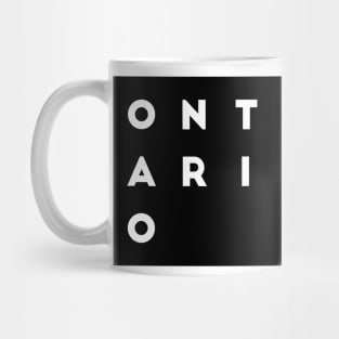 Ontario | Black square, white letters | Canada Mug